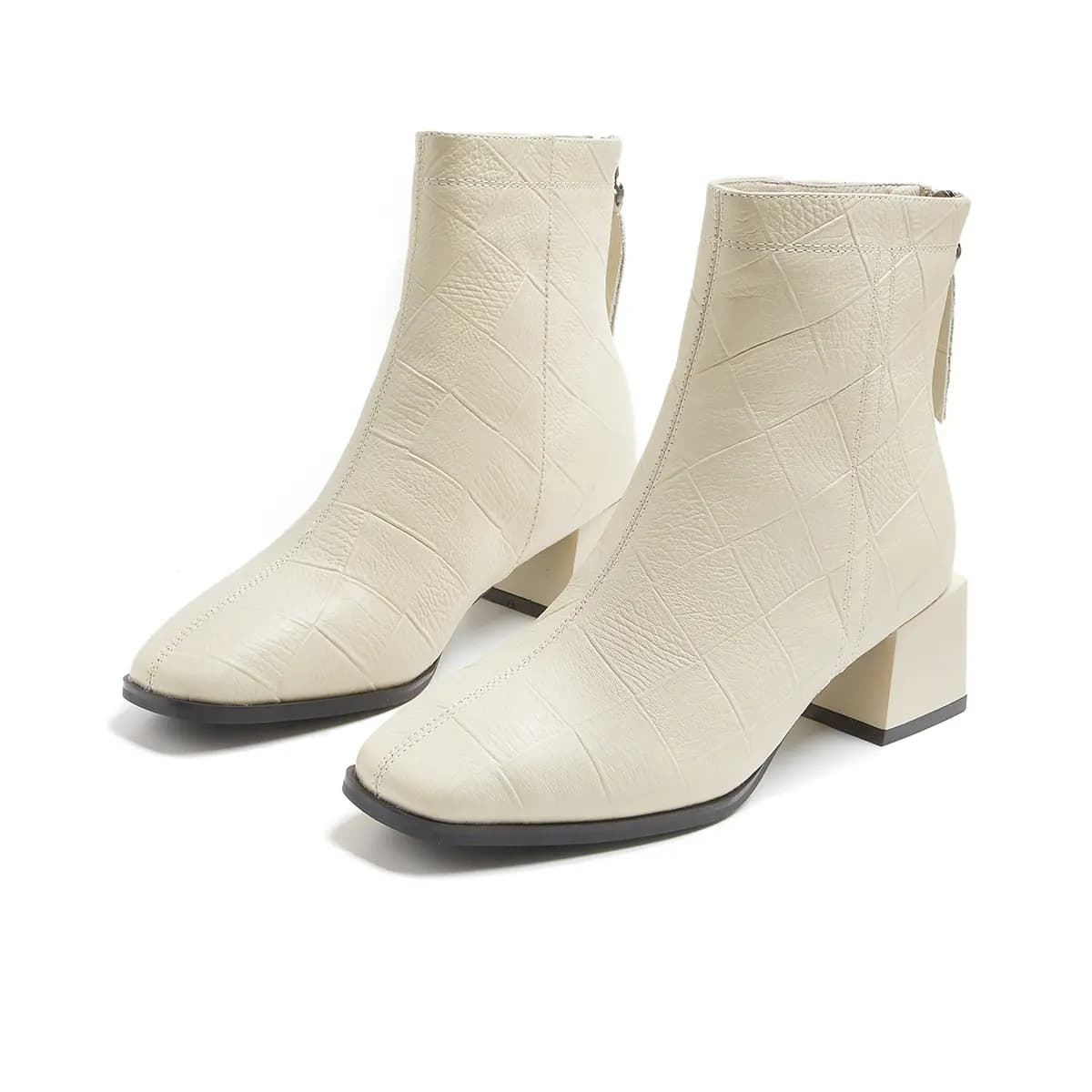PIERCE GENTRY Top Layer Leather Casual Fashion Trendy Versatile Short Boots 5cm 10