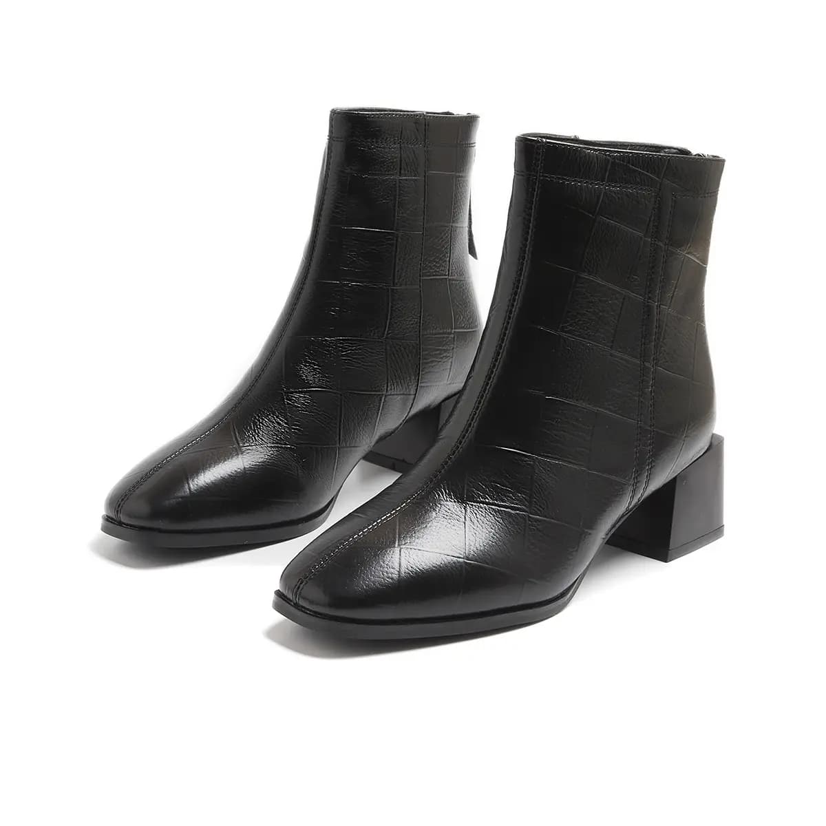 PIERCE GENTRY Top Layer Leather Casual Fashion Trendy Versatile Short Boots 5cm 3