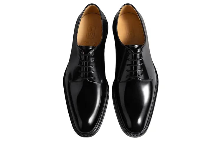 THOM WILLS Business Commute Versatile Shiny Derby Shoes Formal Leather Shoes Men's Black 3