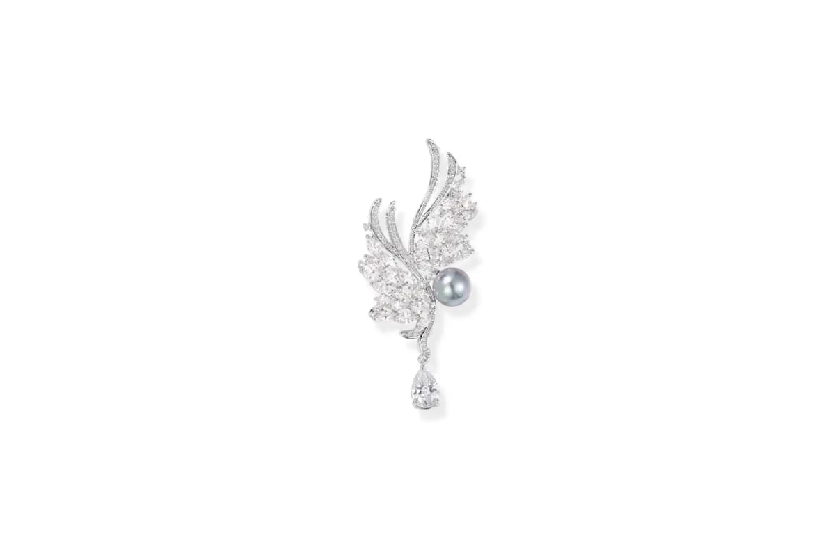 JUICY GRAPE Wing Butterfly İnci Broş Qadın 4