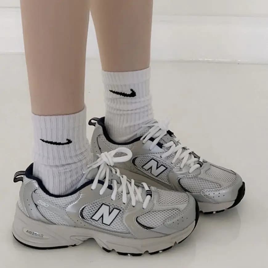 New Balance NB 530 Uşaq Qaçış Ayaqqabısı Ağ/Mavi/Gümüş 3