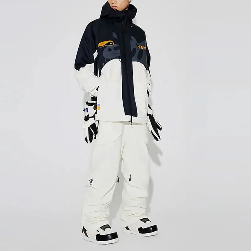 LiNing Ski Pants Unisex Ecru Black 2