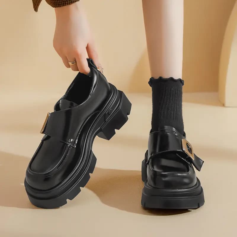 AGSDON Qadın Loafer Ayaqqabısı Qara 6
