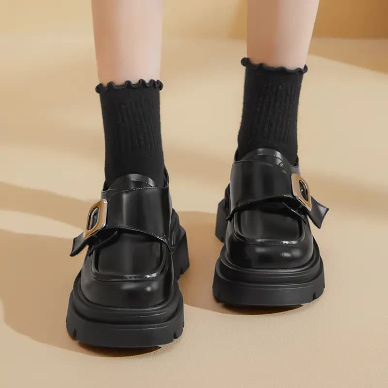 AGSDON Qadın Loafer Ayaqqabısı Qara 4
