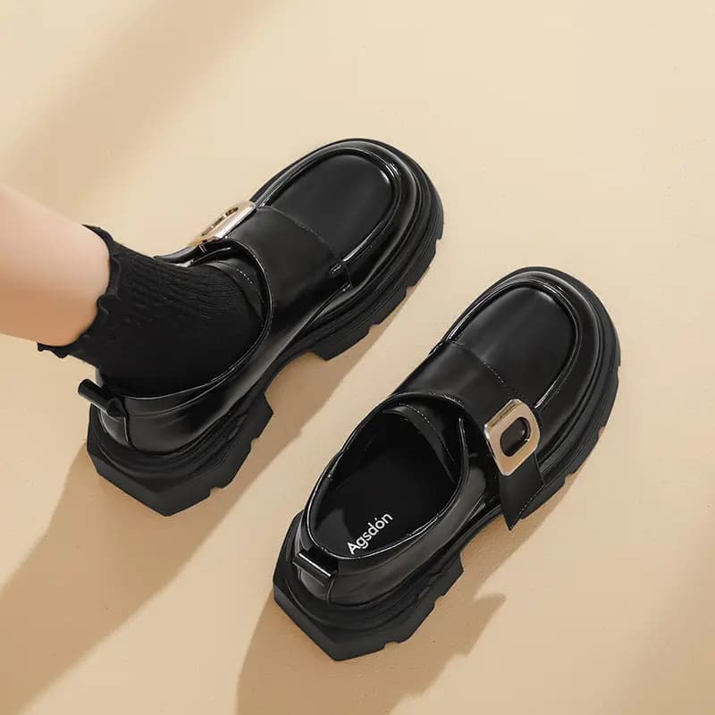AGSDON Qadın Loafer Ayaqqabısı Qara 3