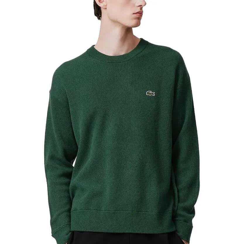 LACOSTE Solid Color Pullover Knit Sweater Men's Green 2