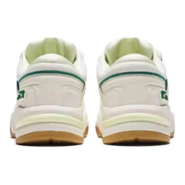 ANTA Kids Round Toe Lace-Up Cushioning Wear-Resistant Low-Top Skate Shoes White Green 4