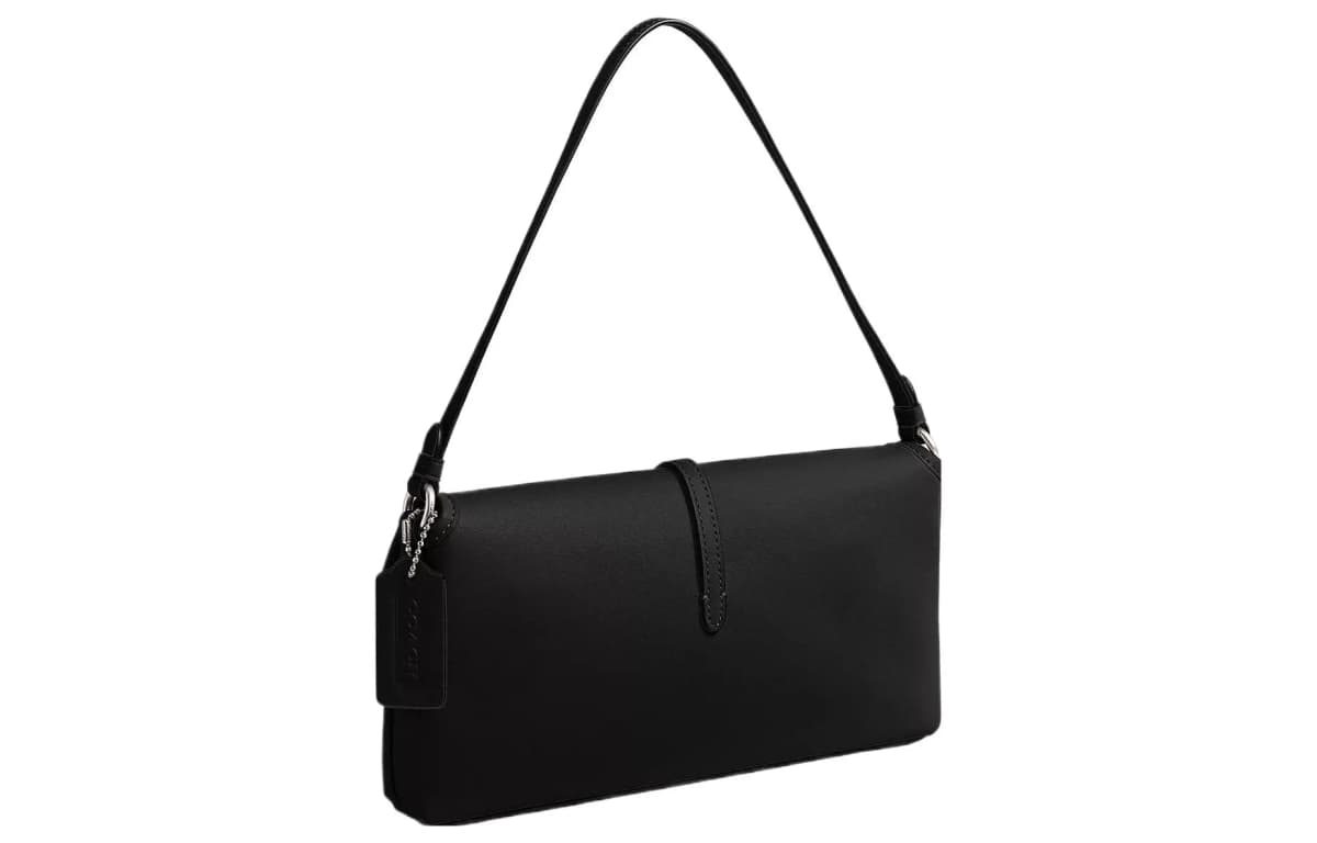 COACH Hamptons Leather Hampton Bag One Shoulder Handbags Medium Size Women's Black 2