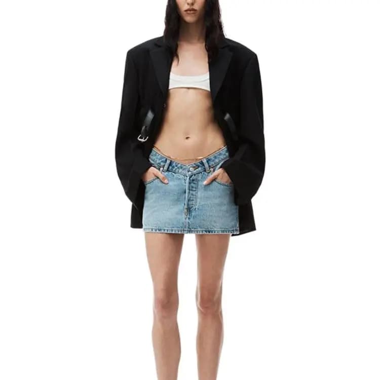 Alexander Wang Chain-embellished Denim Miniskirt 3