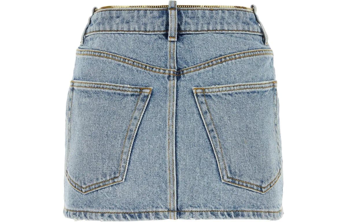 Alexander Wang Chain-embellished Denim Miniskirt 2