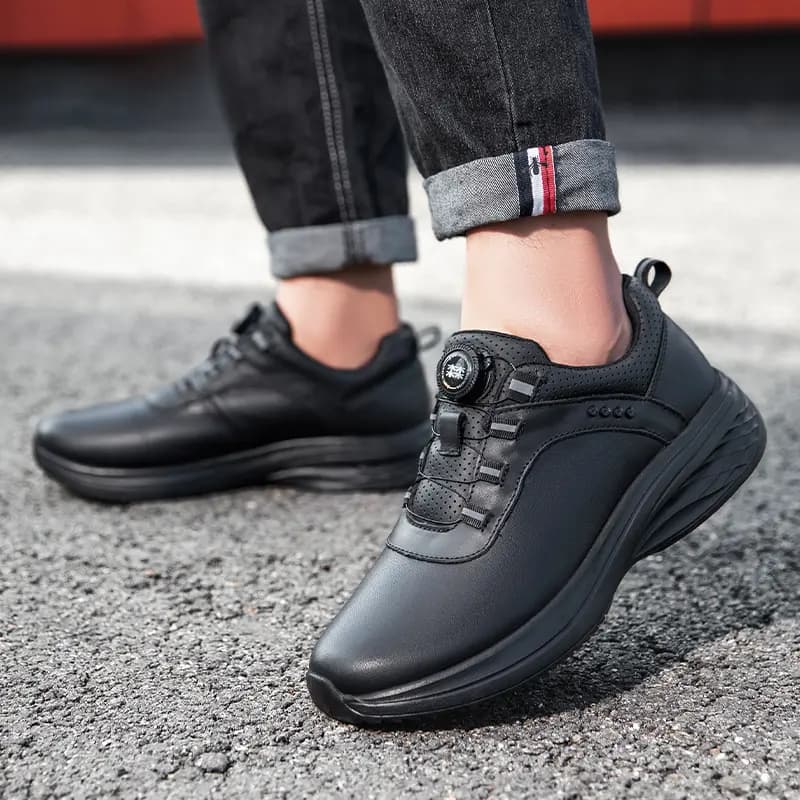 Mulinsen Sports Leather Shoes Men's Casual Shoes Men's Black 6