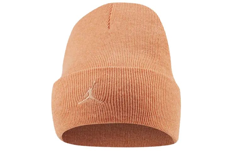 Jordan Embroidered Solid Color Knit Beanie Unisex Orange
