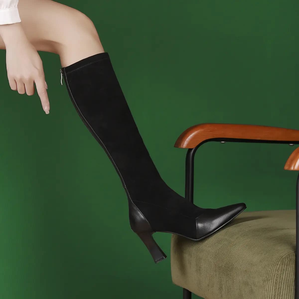 PIERCE GENTRY Knee-high Boots 8cm Women's 5