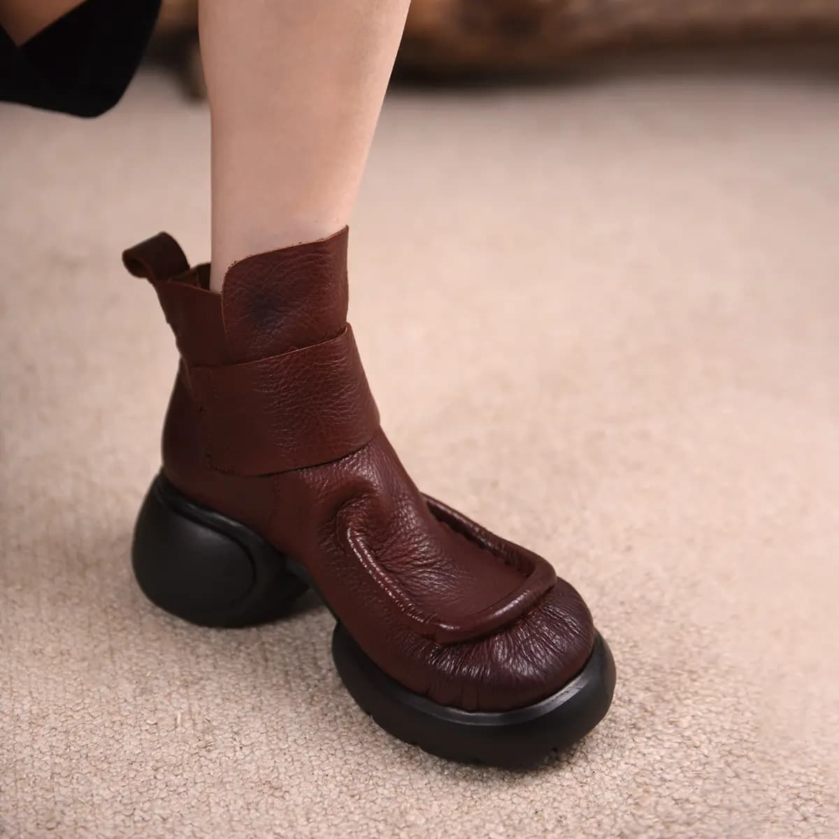 ARTMU Ankle Boots Chunky Heel Women's 21
