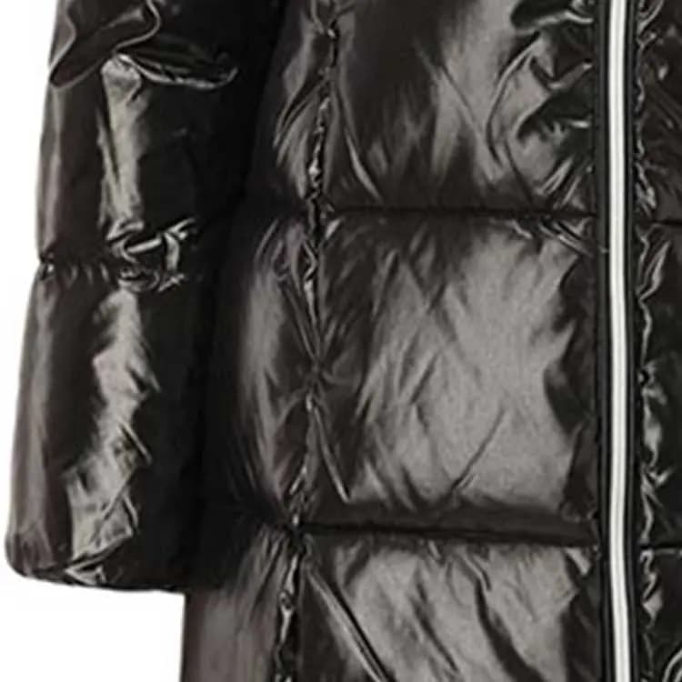 EMPORIO ARMANI EA7 Solid Shiny Casual Hooded Puffer Jacket Women's Black 4
