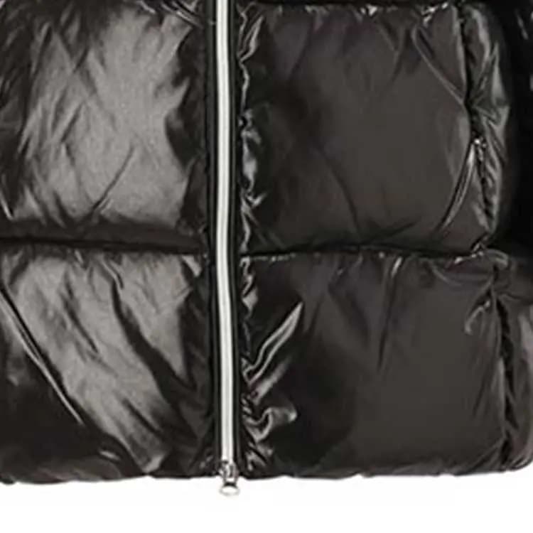 EMPORIO ARMANI EA7 Solid Shiny Casual Hooded Puffer Jacket Women's Black 3