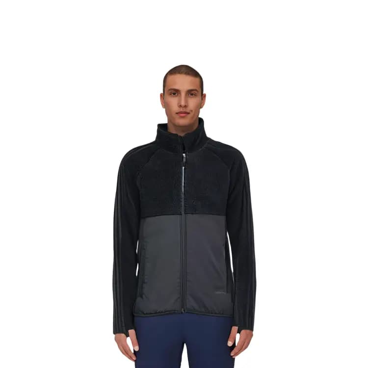 Adidas Originals Polar Fleece Full-Zip Top Velvet-feel Coat Men's Black 5