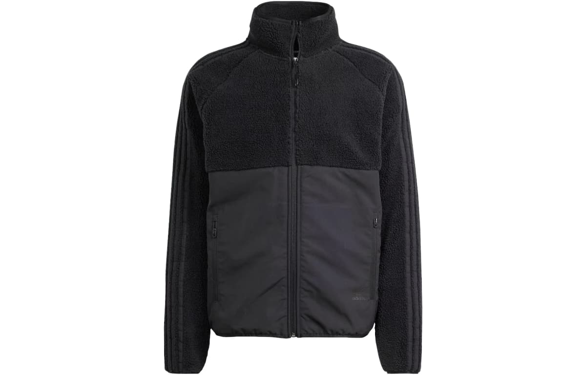 Adidas Originals Polar Fleece Full-Zip Top Velvet-feel Coat Men's Black