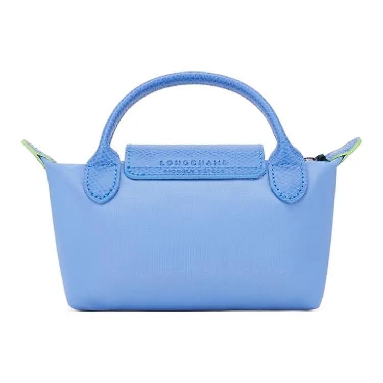 LONGCHAMP Le Pliage Green Dəri və Kətan Çanta Qadın Mavi 4