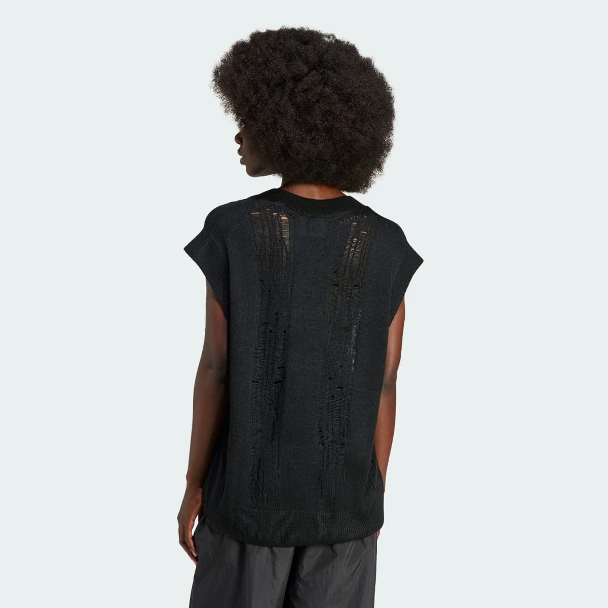 adidas Originals Distressed İdman Maykası Qadın Qara 3