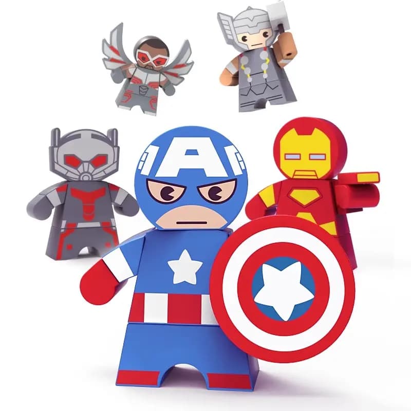 Wooden Play Family Marvel Character The Avengers Figure Derivatives/IP Merch 4