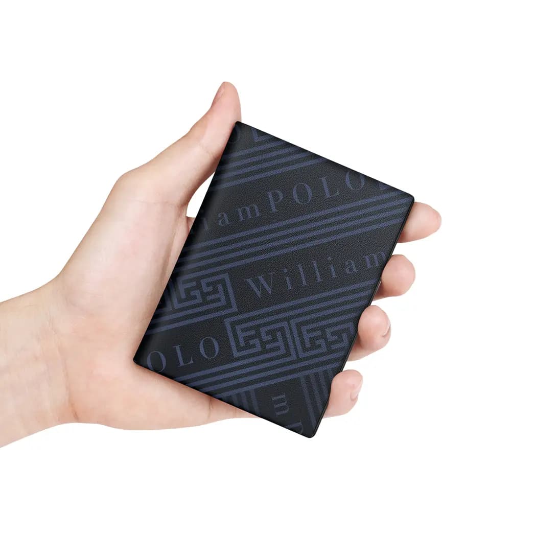 WilliamPOLO Ultra-Thin Minimalist Casual Nappa Genuine Leather Card Holder Driver's License Holder Wallet Unisex Couple Style 7