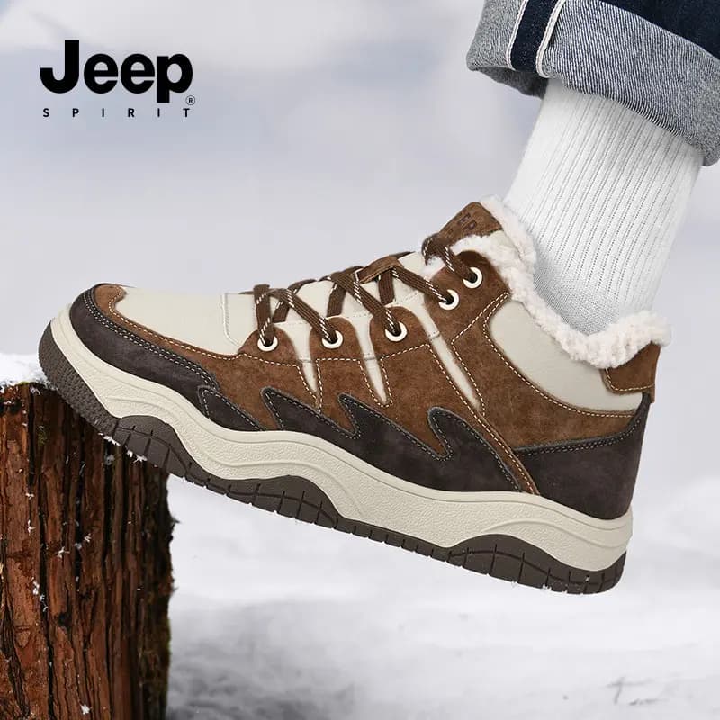 JEEP SPIRIT Qısa Qar Çəkməsi Kişi Açıq Qəhvəyi 8