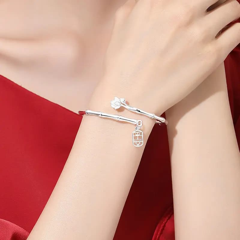 Silver Qianhui Lotus Qadın Bilərziyi 6