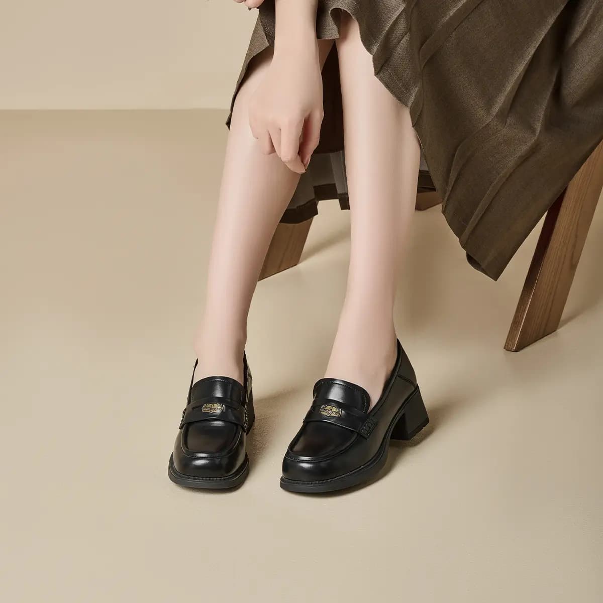 GEMEIQ Vintage Qadın Loafer 5sm 8