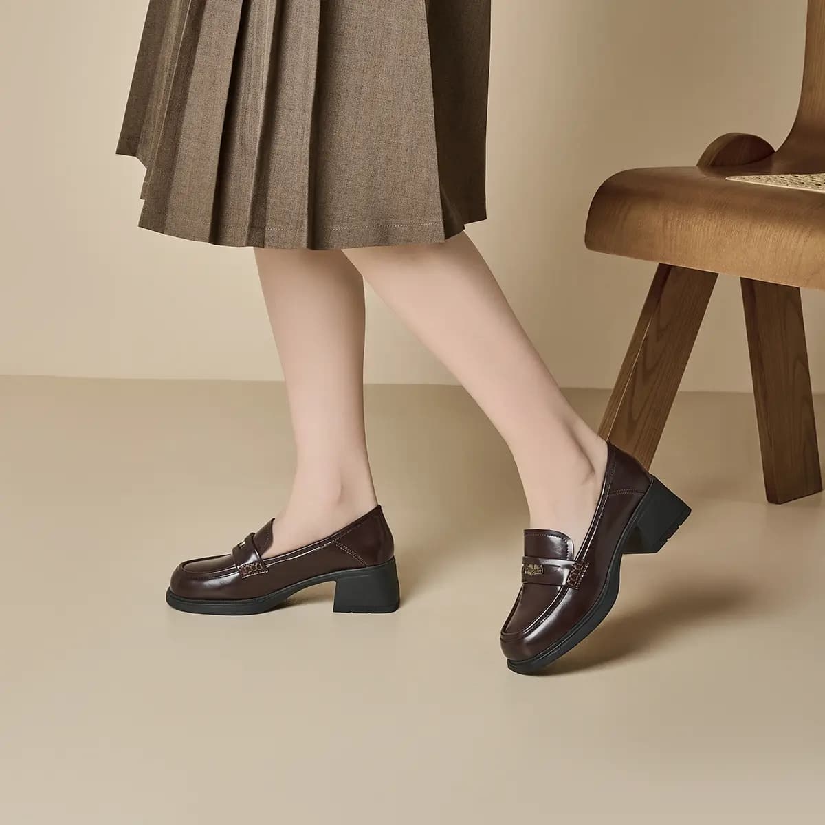 GEMEIQ Vintage Qadın Loafer 5sm 14