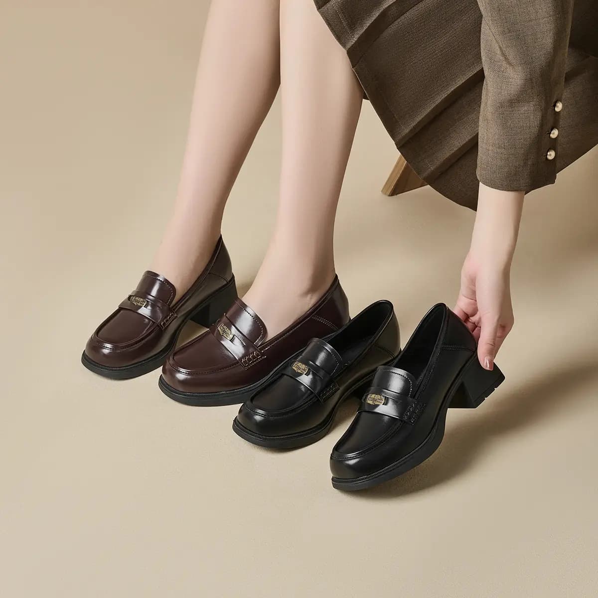 GEMEIQ Vintage Qadın Loafer 5sm 13
