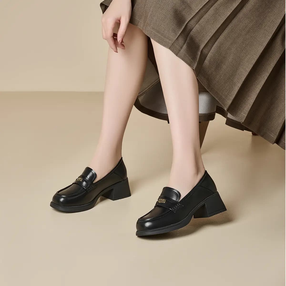 GEMEIQ Vintage Qadın Loafer 5sm 7