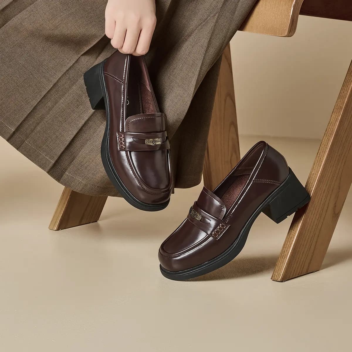 GEMEIQ Vintage Qadın Loafer 5sm 12