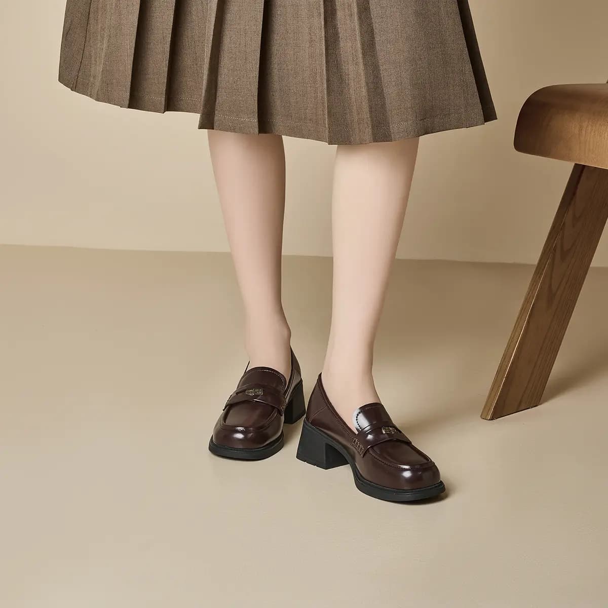 GEMEIQ Vintage Qadın Loafer 5sm 15