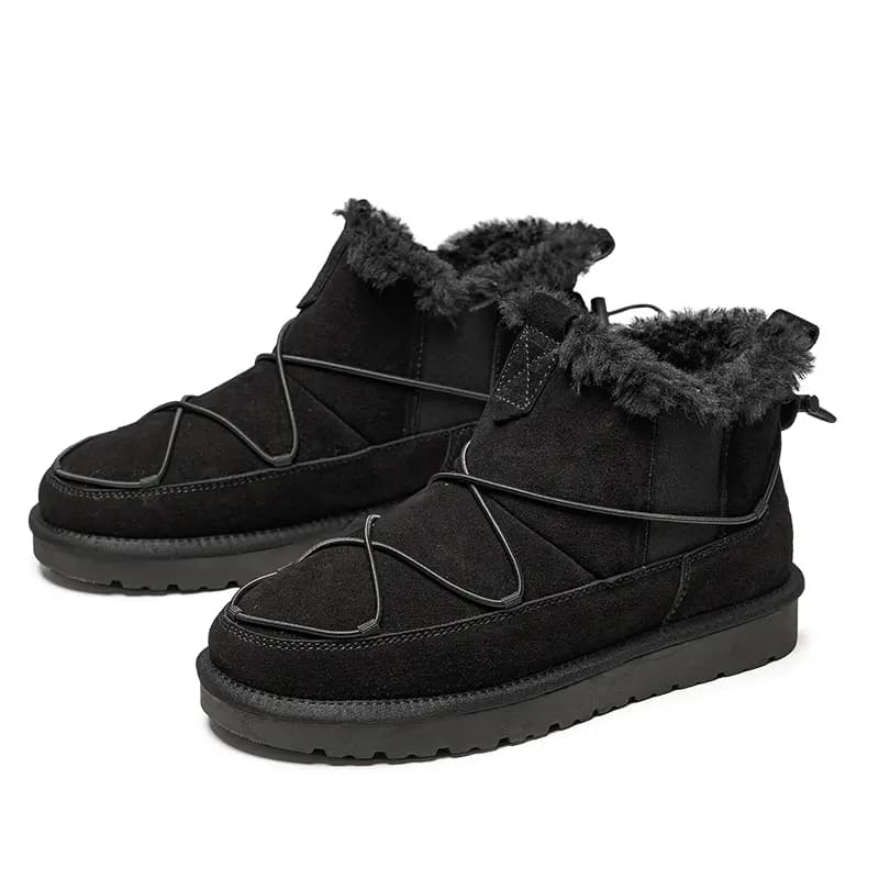 Kachioti Suede Fleece-Lined Warm Fashion Short Chelsea Boots Men's 4