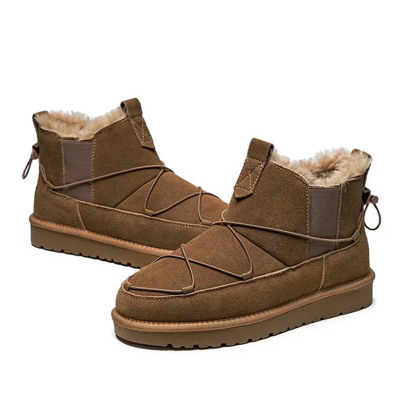 Kachioti Suede Fleece-Lined Warm Fashion Short Chelsea Boots Men's 11
