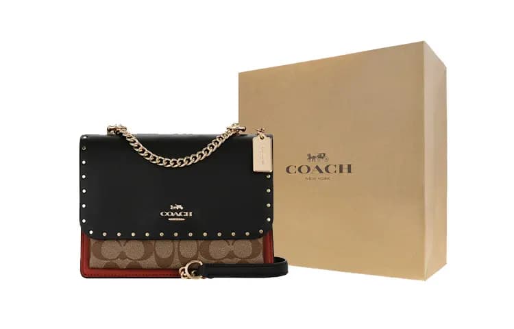 COACH Klare Dəri Çanta Qadın Qara/Qəhvəyi 10
