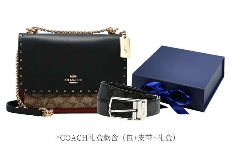 COACH Klare Dəri Çanta Qadın Qara/Qəhvəyi 7