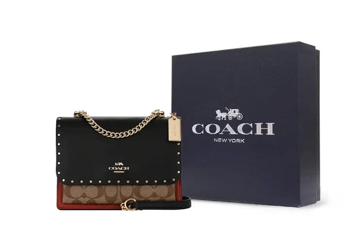 COACH Klare Dəri Çanta Qadın Qara/Qəhvəyi 9