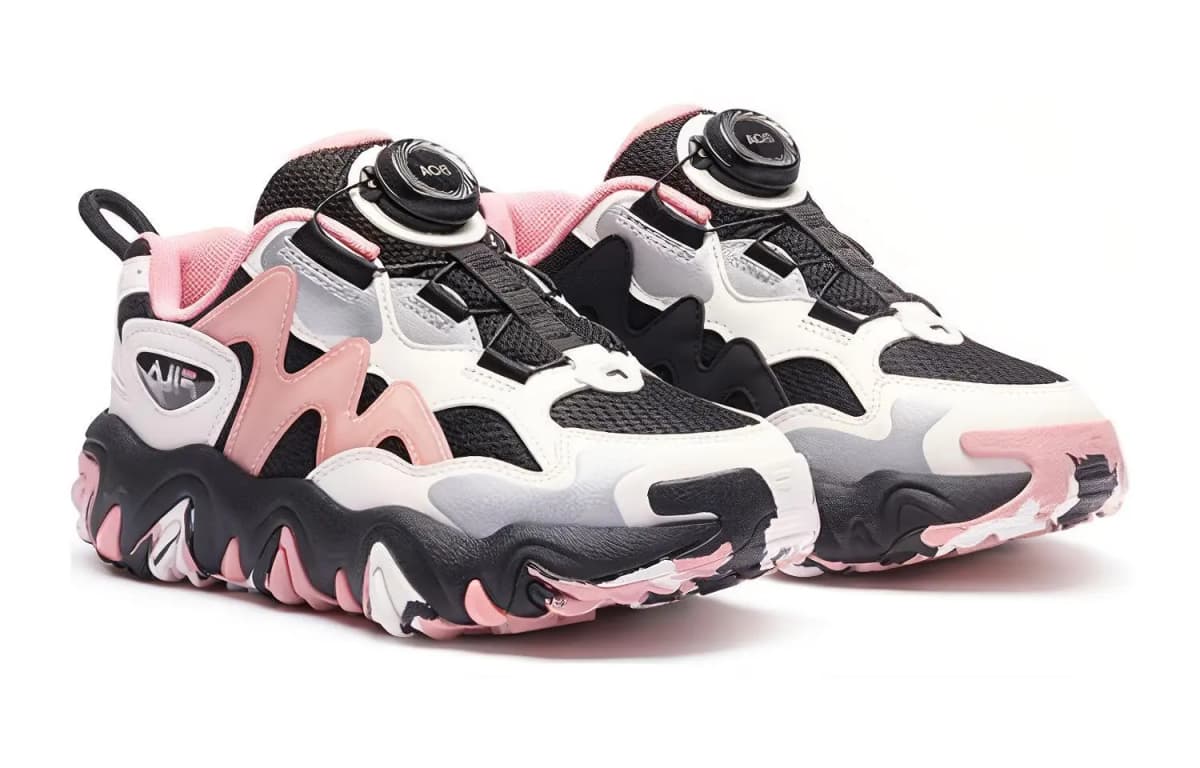 FILA KIDS TGR 4 Slip-Resistant Low-Top Kids' Outdoor Shoes Black Pink Teenagers 2