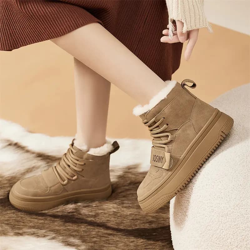 Zhuoshini Microfiber Leather Fabric Comfortable Short Boots Women's 2