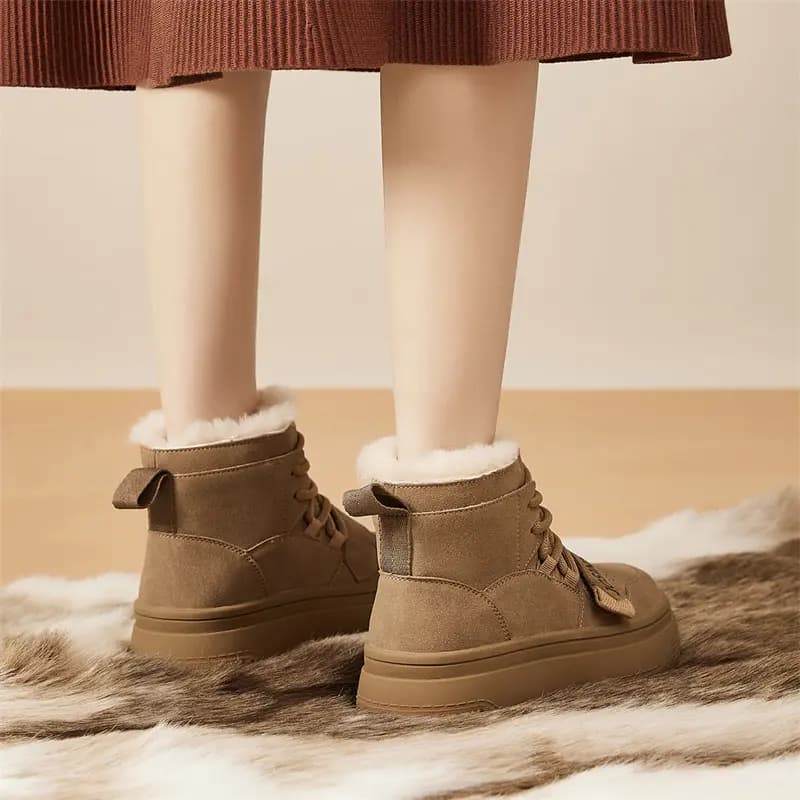 Zhuoshini Microfiber Leather Fabric Comfortable Short Boots Women's 4
