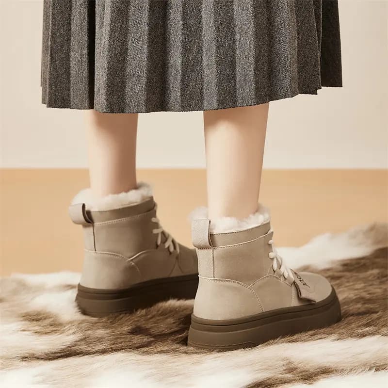 Zhuoshini Microfiber Leather Fabric Comfortable Short Boots Women's 9