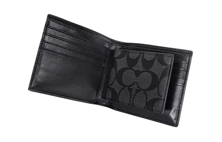 COACH Men 3 IN 1 Cüzdan Kömür/Qara 24