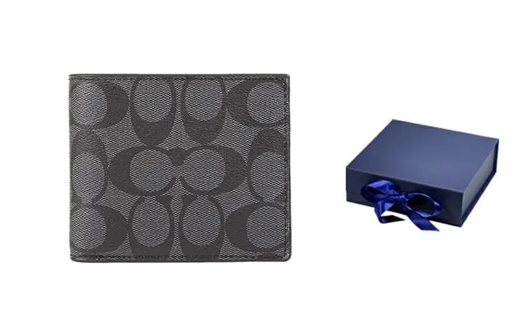 COACH Men 3 IN 1 Cüzdan Kömür/Qara 20