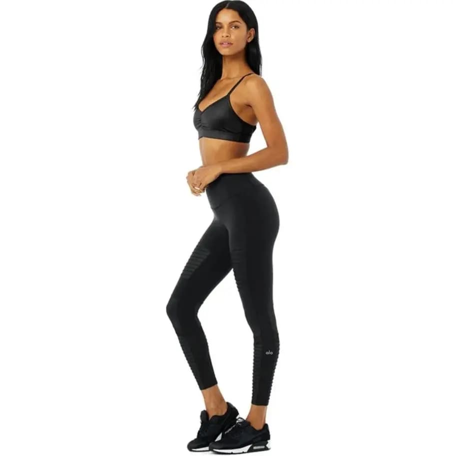 alo yoga Moto Series İdman Şalvarı Qadın Qara 3