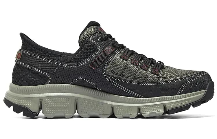 Skechers Outdoor Shoes Men Low-Top Black Green 2