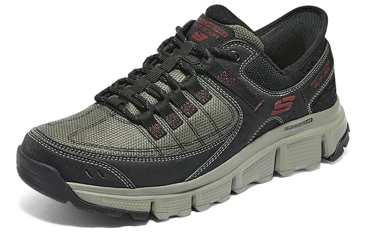 Skechers Outdoor Shoes Men Low-Top Black Green 3