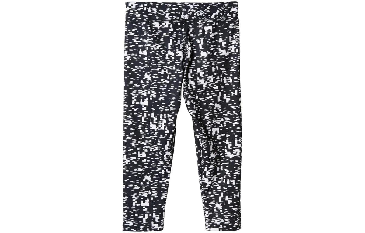 adidas All-Over Print Elastic Waist Tight Leggings Women's Black 2
