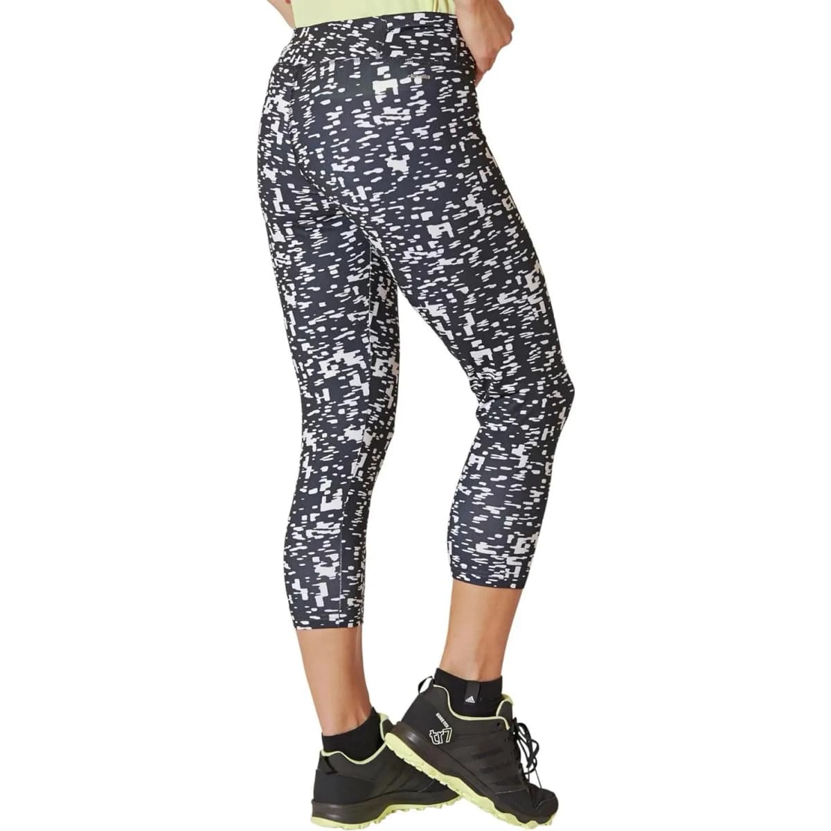 adidas All-Over Print Elastic Waist Tight Leggings Women's Black 4